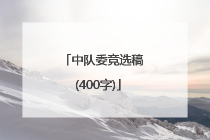 中队委竞选稿(400字)