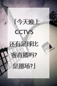 今天晚上CCTV5还有足球比赛直播吗?是那场?