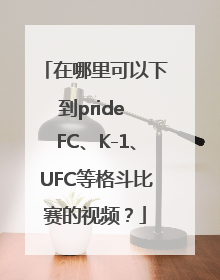 在哪里可以下到pride FC、K-1、UFC等格斗比赛的视频？