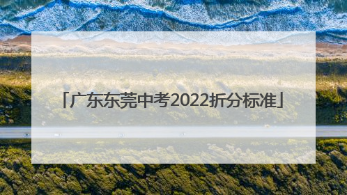 广东东莞中考2022折分标准