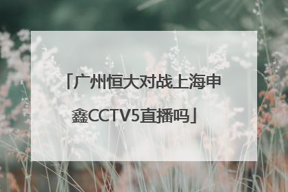 广州恒大对战上海申鑫CCTV5直播吗