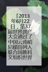 2013年6月22日，第37届世界遗产大会通过了中国云南哈尼梯田列入联合国教科文组织世界遗产名录。红河哈尼