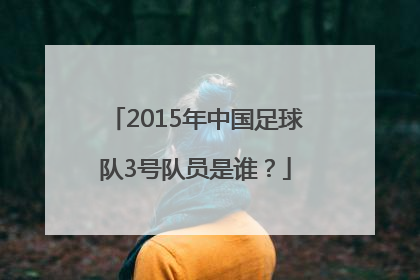 2015年中国足球队3号队员是谁？