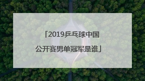2019乒乓球中国公开赛男单冠军是谁