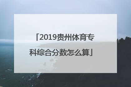 2019贵州体育专科综合分数怎么算