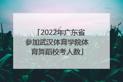 2022年广东省参加武汉体育学院体育舞蹈校考人数