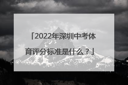 2022年深圳中考体育评分标准是什么？