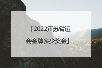 2022江苏省运会金牌多少奖金