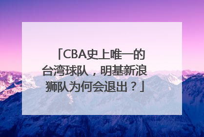 CBA史上唯一的台湾球队，明基新浪狮队为何会退出？