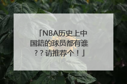 NBA历史上中国籍的球员都有谁?？请推荐个！