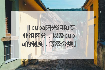 cuba阳光组和专业组区分，以及cuba的制度，等级分类